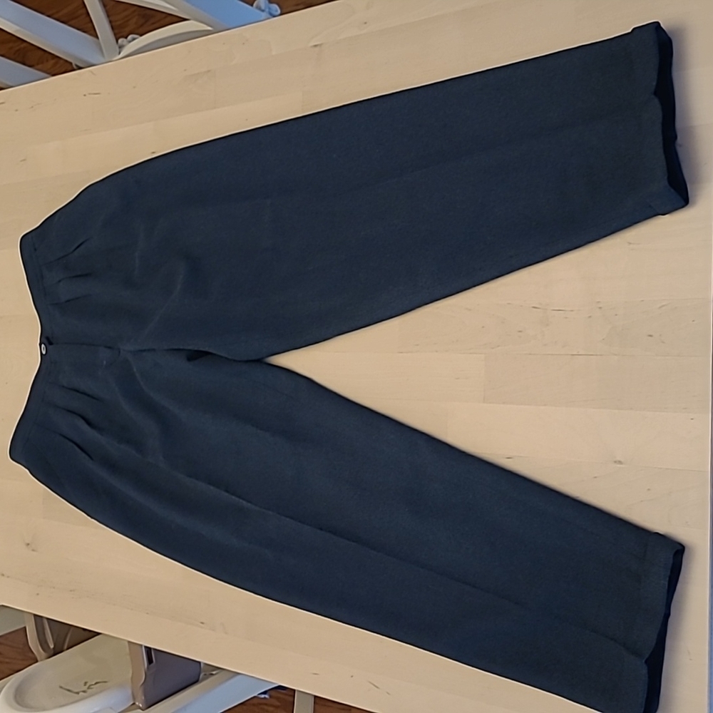 EUC VTG Liz Claiborne Woolmarked Blue High Waisted Pleated Trousers with Pockets